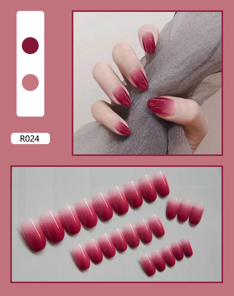 24 Pieces Of Wearable Nail Patches, Wearable Nail Pieces, Frosted Nail Art