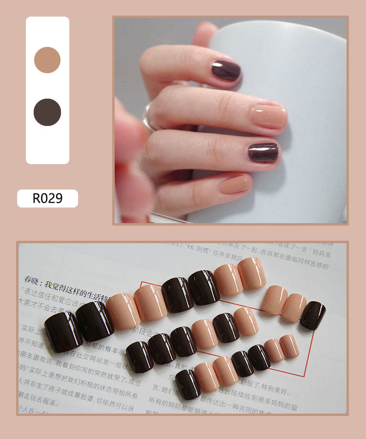24 Pieces Of Wearable Nail Patches, Wearable Nail Pieces, Frosted Nail Art