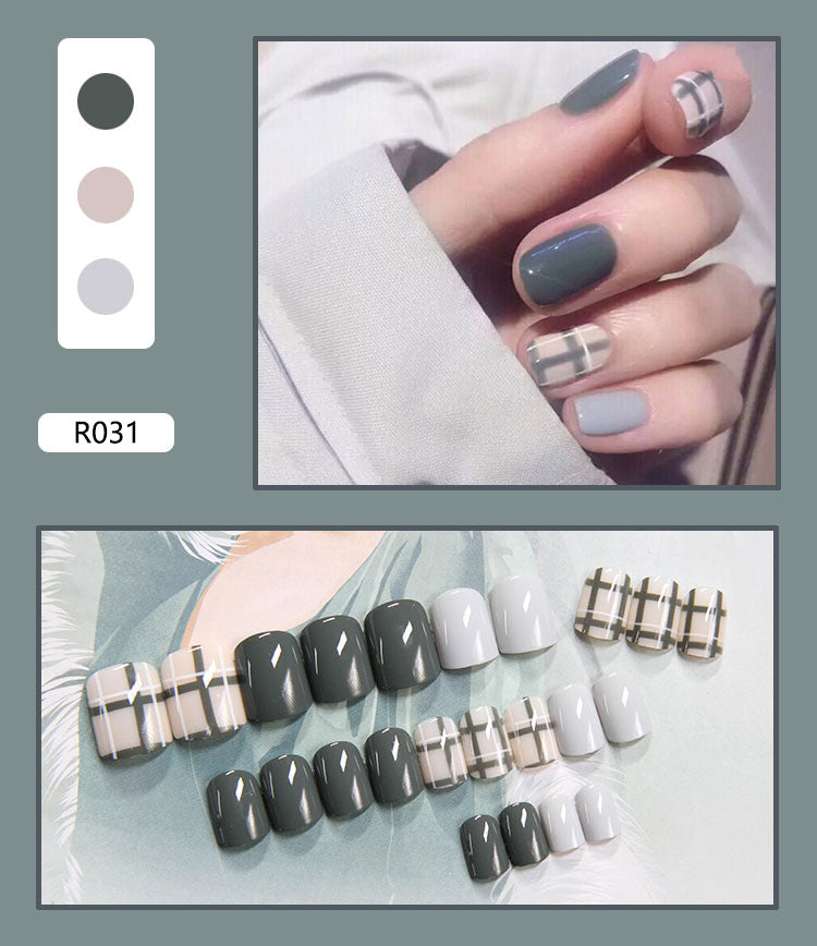 24 Pieces Of Wearable Nail Patches, Wearable Nail Pieces, Frosted Nail Art