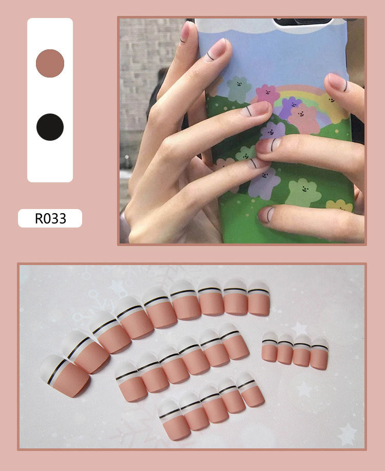 24 Pieces Of Wearable Nail Patches, Wearable Nail Pieces, Frosted Nail Art