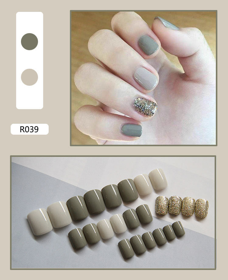 24 Pieces Of Wearable Nail Patches, Wearable Nail Pieces, Frosted Nail Art