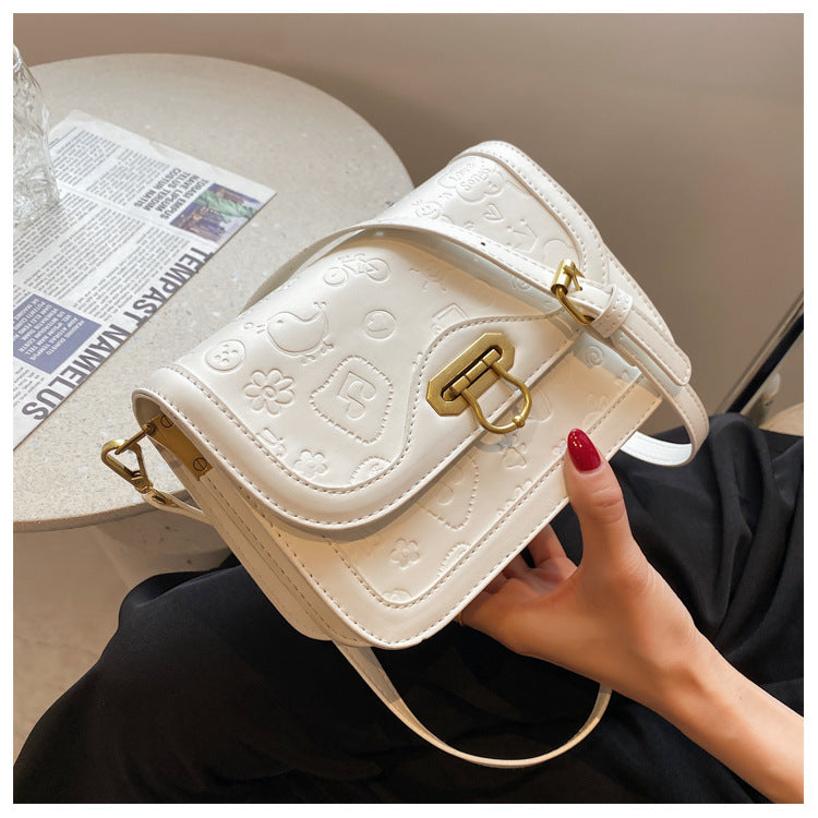 Fashion Contrast Color Single Shoulder Messenger Bag Mini Texture Small Square Bag