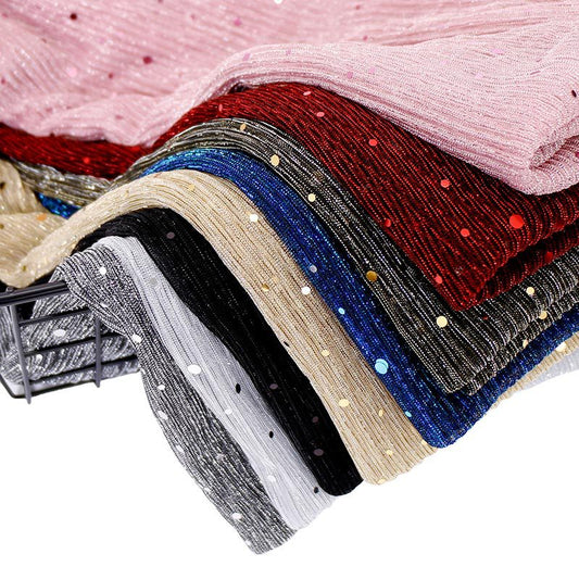 Sequins All-Mtch Scarf Monochrome Fashion Gold And Silver Long Scarf Women