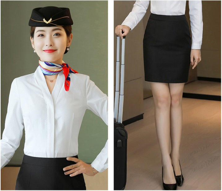 Korean Professional Short-sleeved Tooling Waist Waist Shirt Korean Formal Overalls