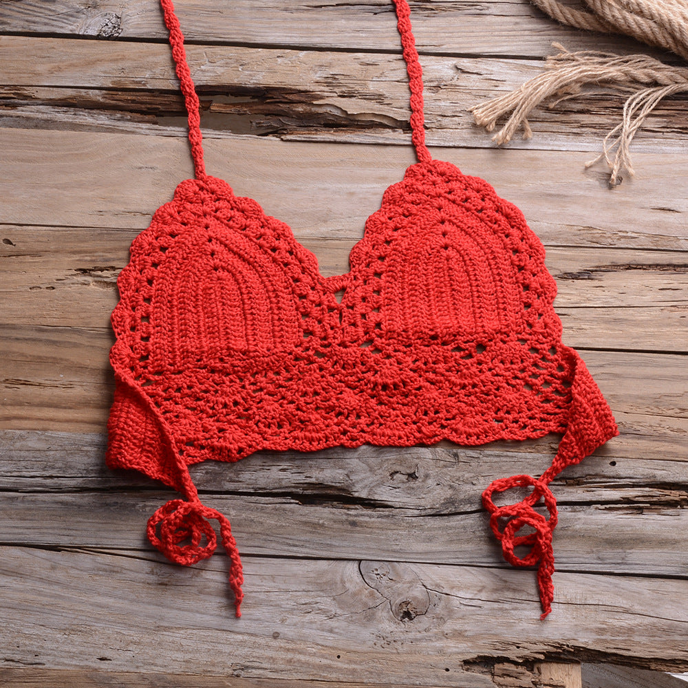Sexy Personality Hollow Beach Knitted Seashell Pants Women