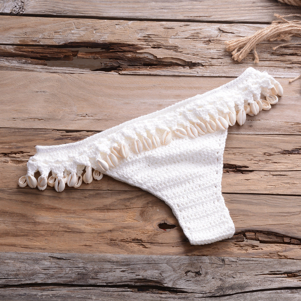 Sexy Personality Hollow Beach Knitted Seashell Pants Women