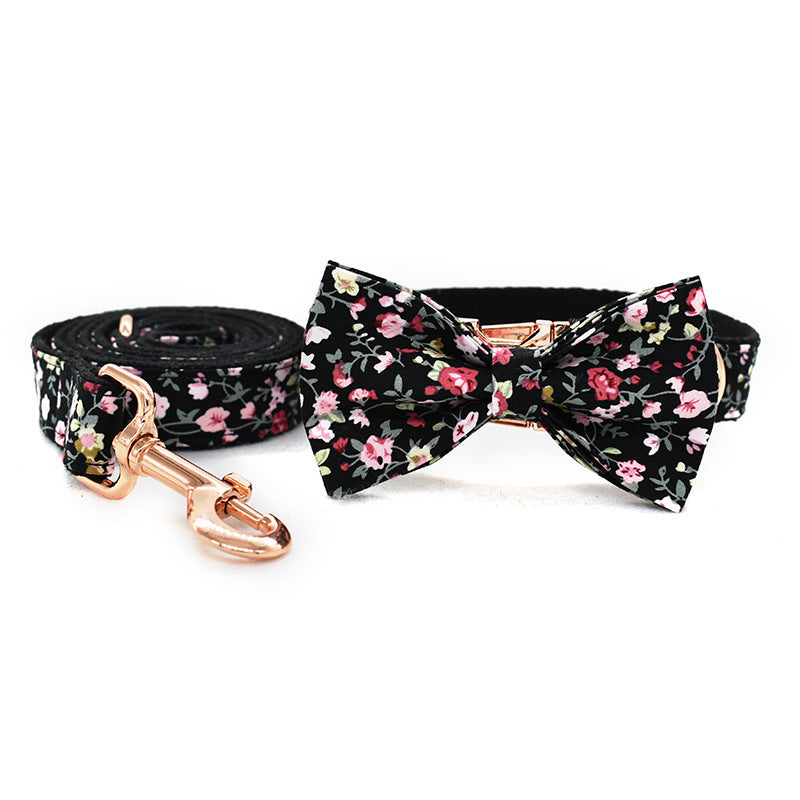 Snor til hund og kat, sort blomst