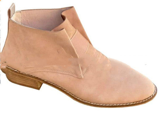 Women's Thick Heel Pointed Elastic Nude Boots