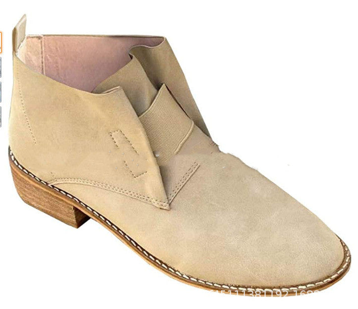 Women's Thick Heel Pointed Elastic Nude Boots