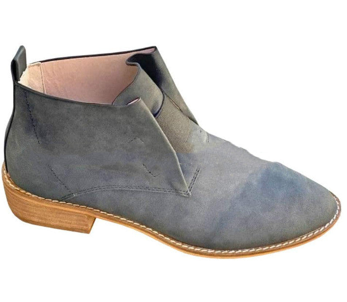 Women's Thick Heel Pointed Elastic Nude Boots