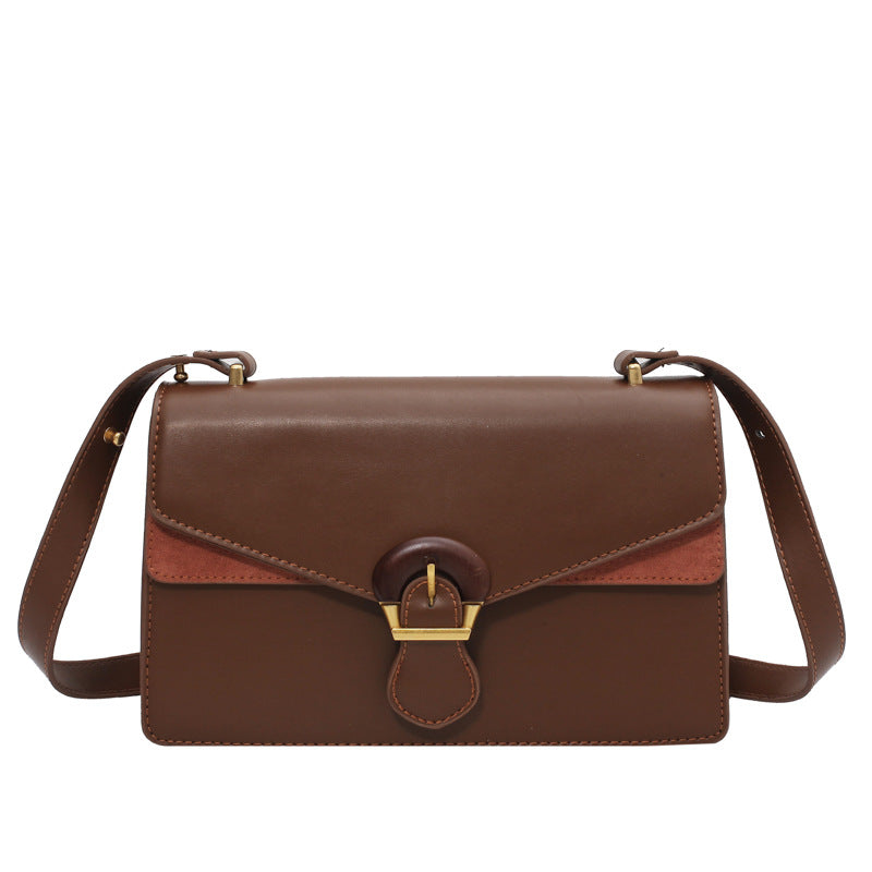 PU Simple Belt Magnetic Buckle One Shoulder Messenger Women's Bag
