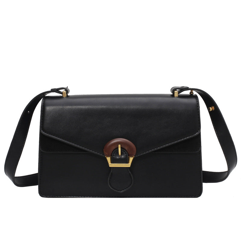 PU Simple Belt Magnetic Buckle One Shoulder Messenger Women's Bag