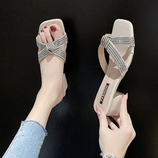 Summer Fashion Low-Heeled Simple Thick-Heeled Women'S Shoes