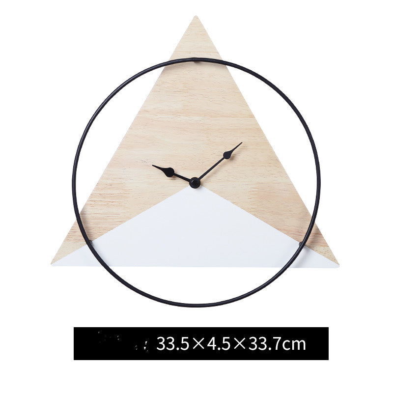 Modern Design Wall Clock Minimalism Art Silent Geometry Wooden