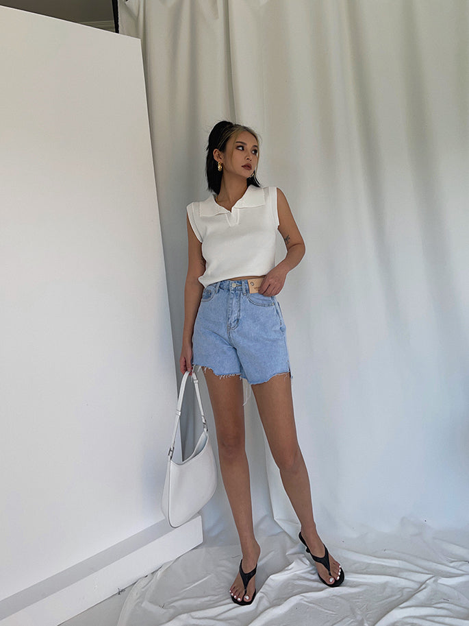 High Waist Slimming Loose Casual A-line Frayed Hot Pants