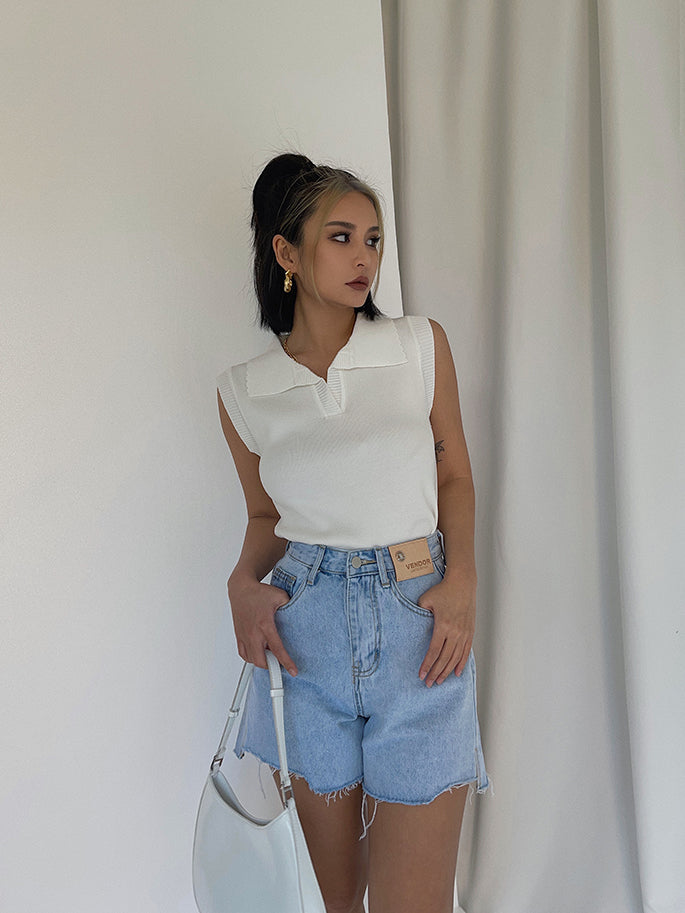 High Waist Slimming Loose Casual A-line Frayed Hot Pants