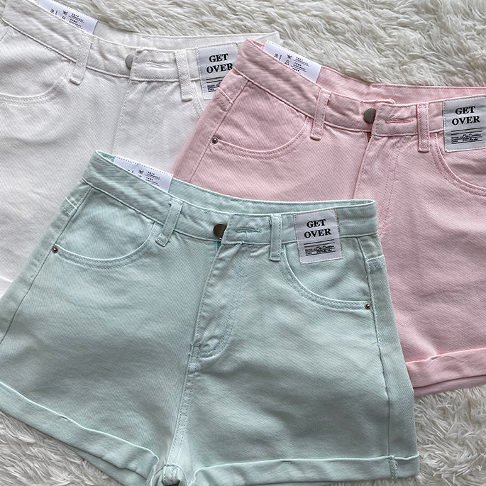White Denim Shorts Women's High-waisted A-line Loose Wide-legged Hot Pants