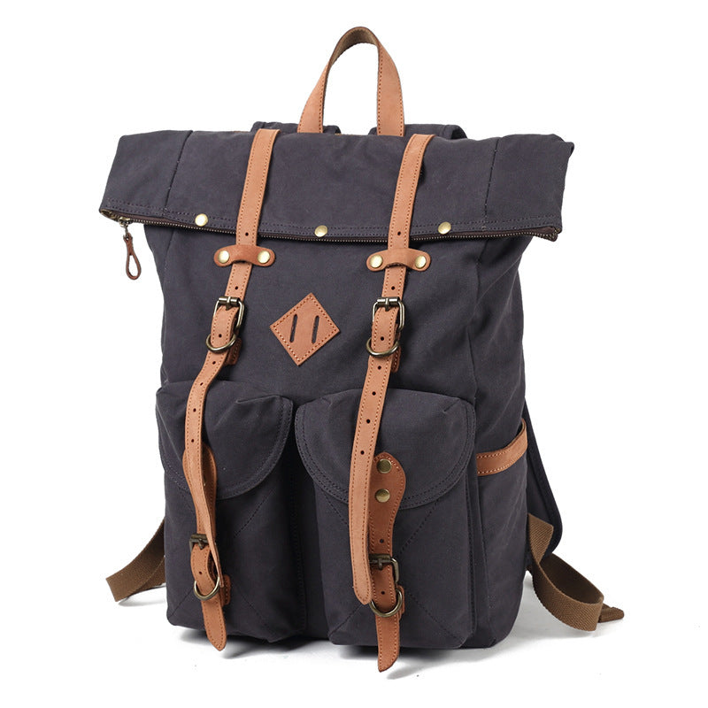 Wax Oil Canvas Backpack Oil Wax Backpack Retro Travel Bag Waterproof Canvas Backpack Travel Backpack Customization