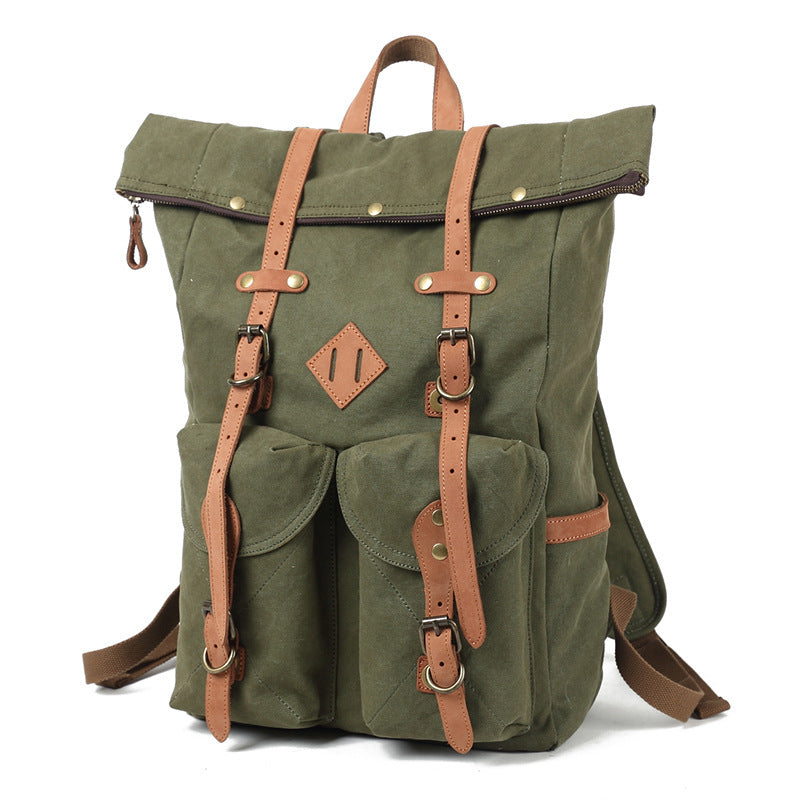 Wax Oil Canvas Backpack Oil Wax Backpack Retro Travel Bag Waterproof Canvas Backpack Travel Backpack Customization