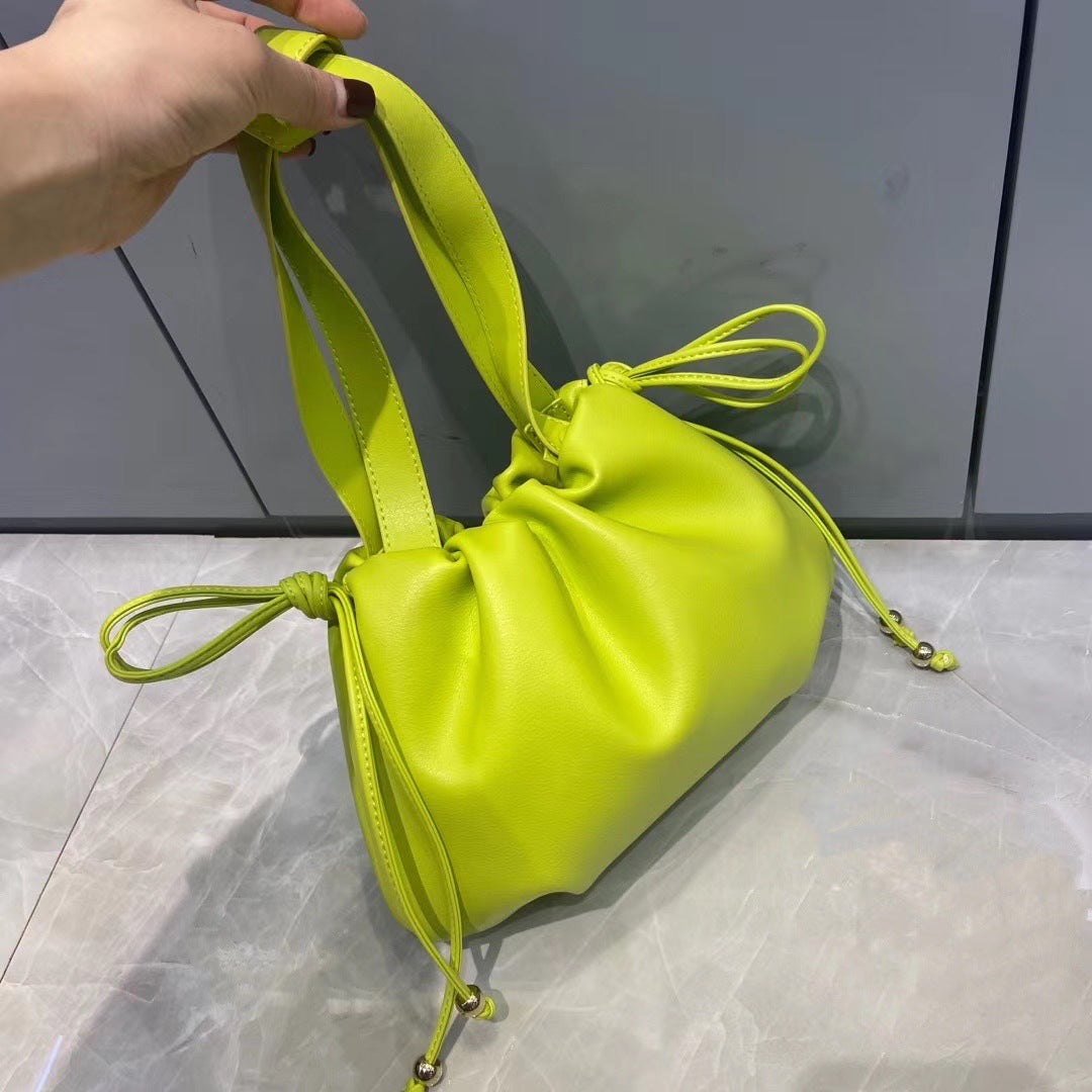 Cowhide Bulb Bag Handle Shoulder Bag