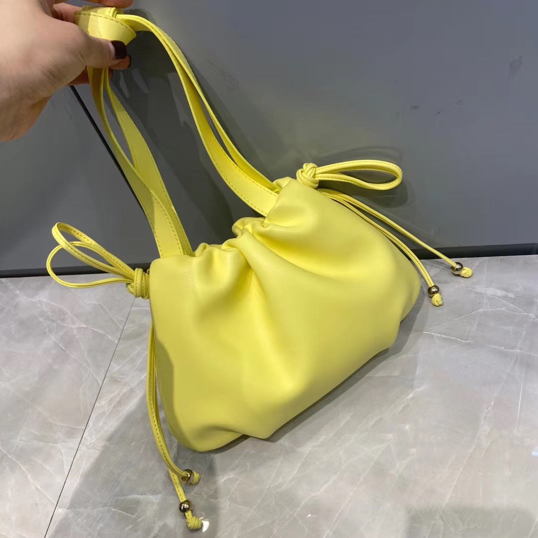Cowhide Bulb Bag Handle Shoulder Bag