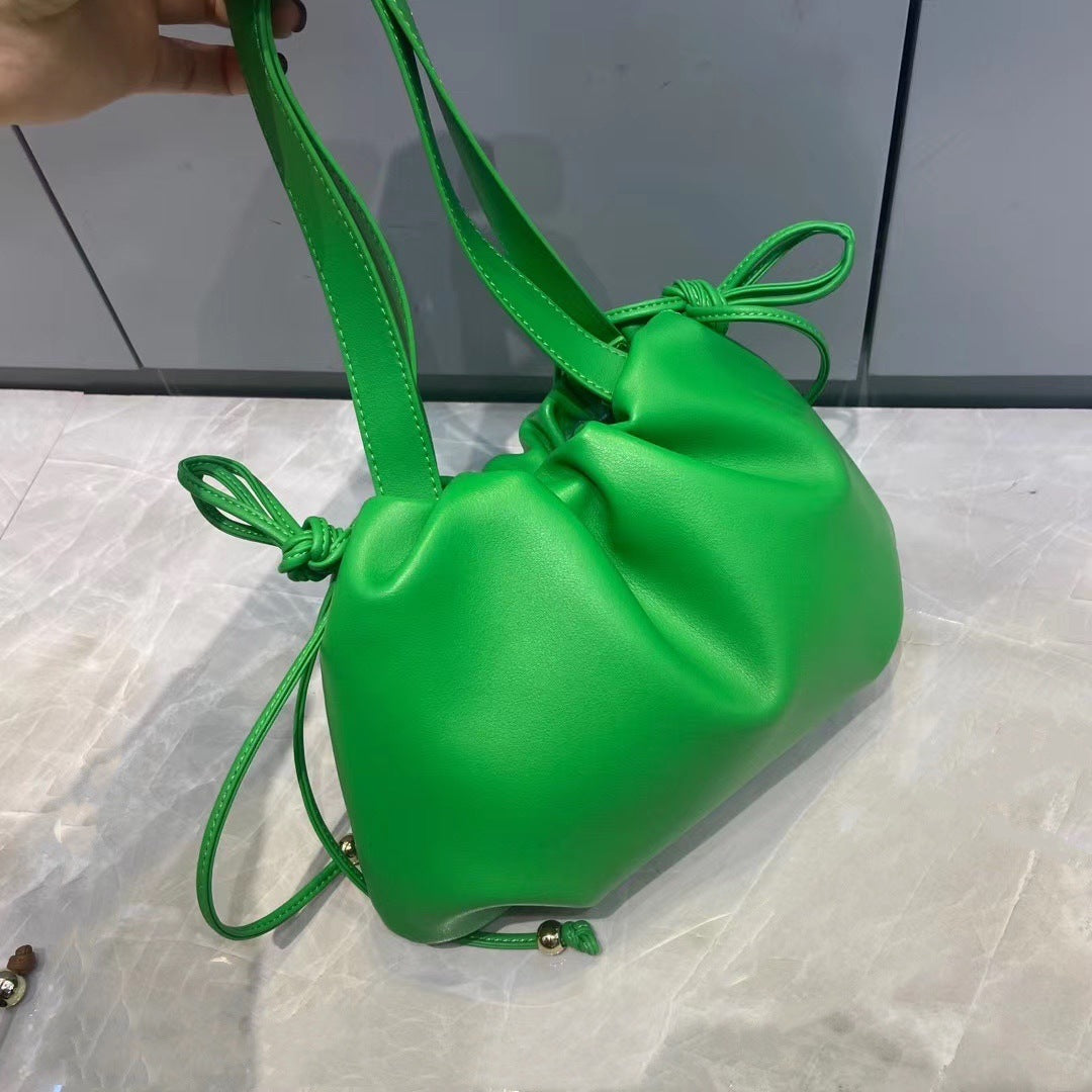 Cowhide Bulb Bag Handle Shoulder Bag