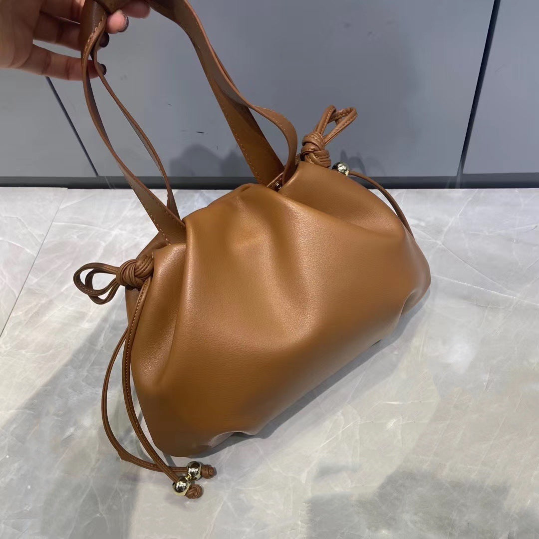 Cowhide Bulb Bag Handle Shoulder Bag