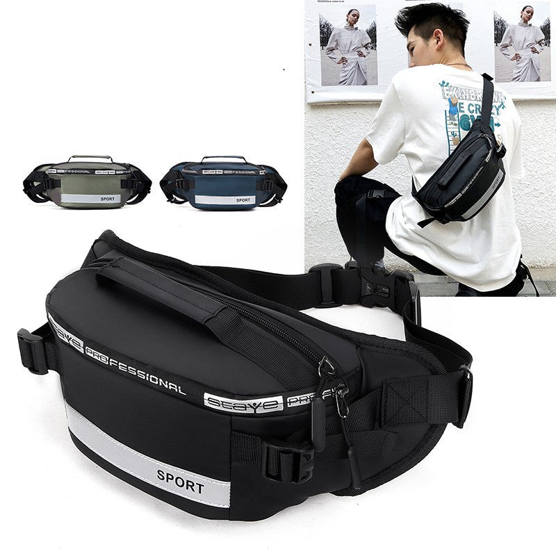 Men's Korean Style Multi-layer Large Capacity Waterproof Nylon Belt Bag