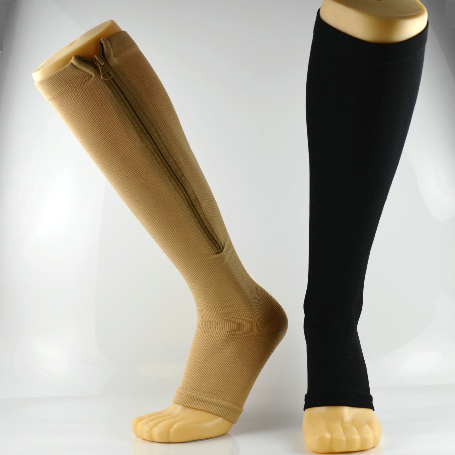 Zipper pressure socks