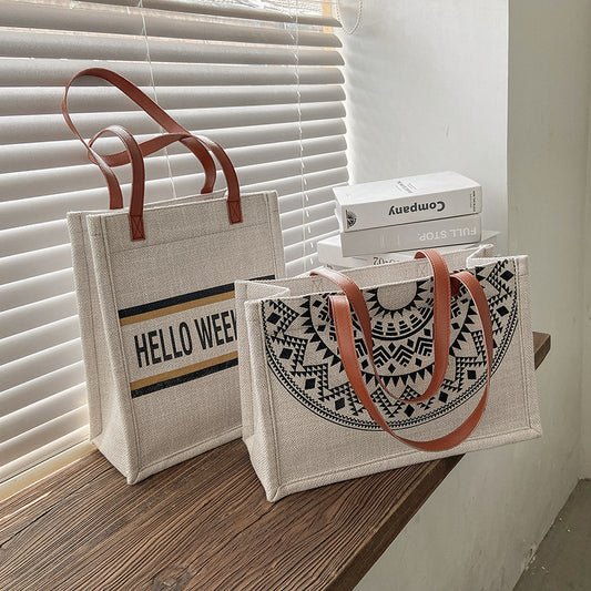 Korean Style Simple Tote Bag Literary Temperament Shoulder Bag Handbag