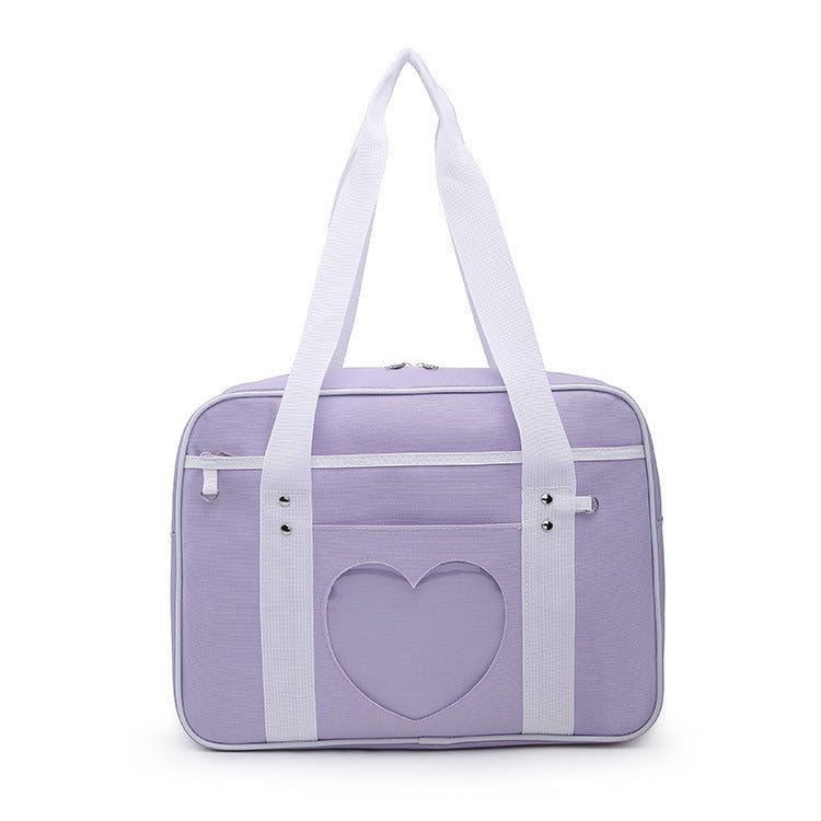 Cute Girl Student Portable Jk Bag Korean Version Ins Soft Girl PU Leather Messenger Bag Wild Uniform Bag