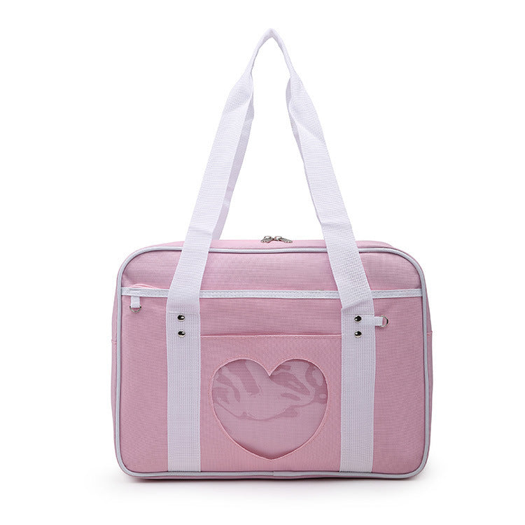 Cute Girl Student Portable Jk Bag Korean Version Ins Soft Girl PU Leather Messenger Bag Wild Uniform Bag