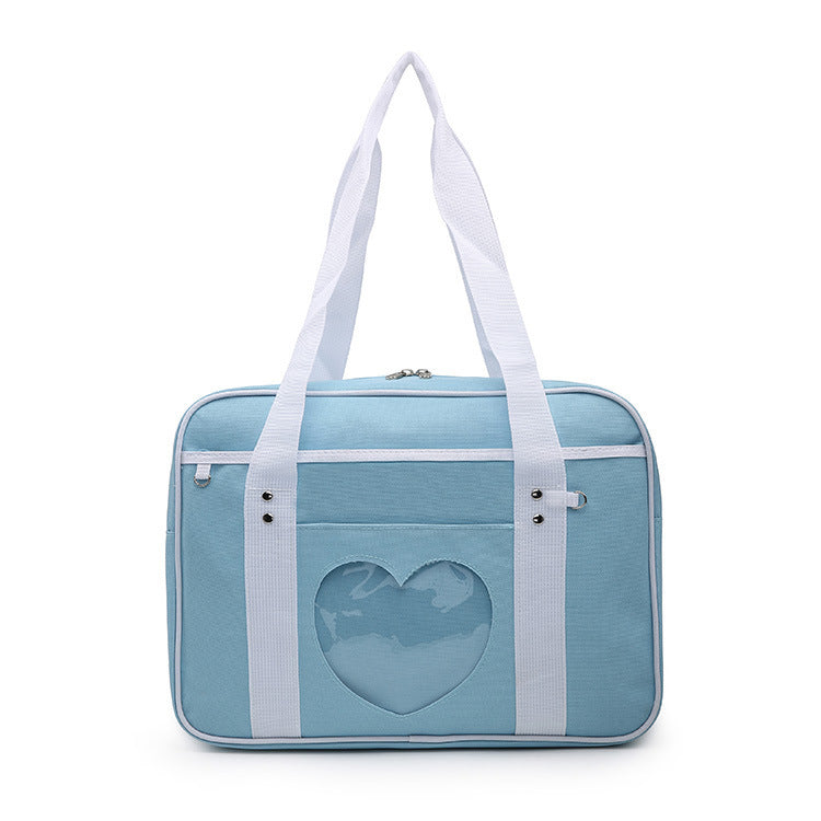 Cute Girl Student Portable Jk Bag Korean Version Ins Soft Girl PU Leather Messenger Bag Wild Uniform Bag