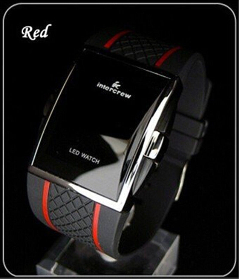 Electronic Watch Male Led Silicone Square Korean Student Sports
