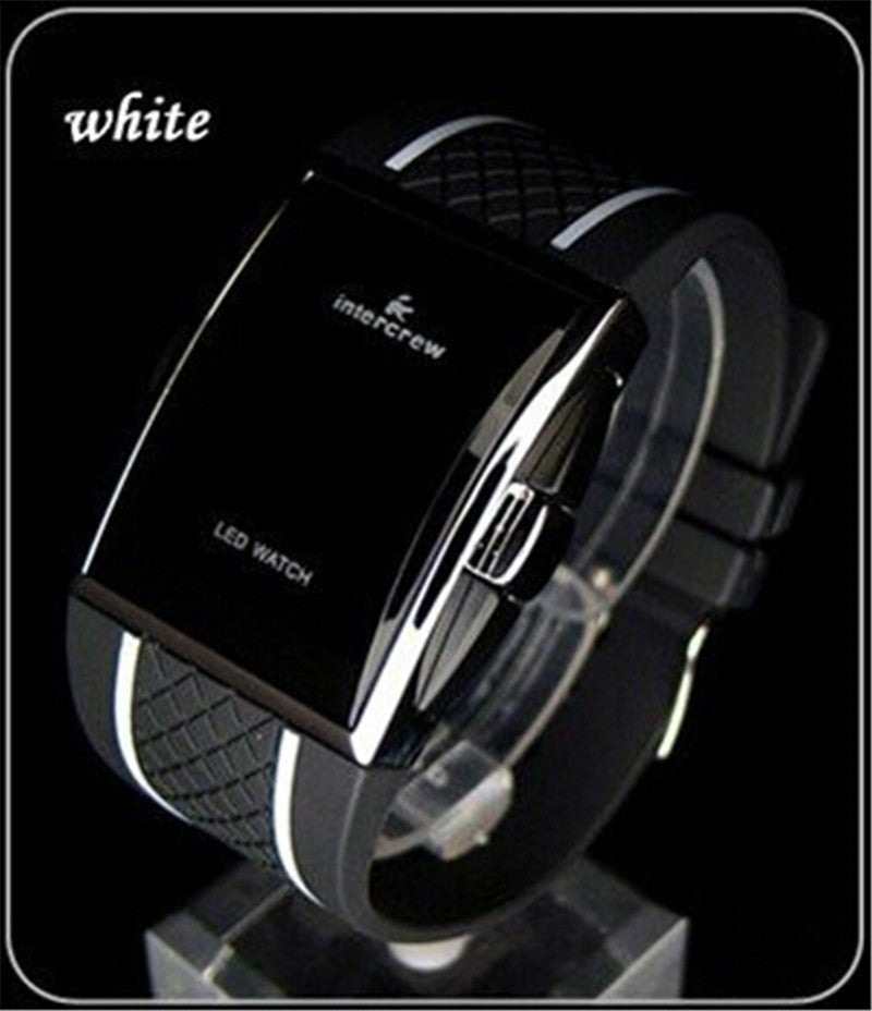 Electronic Watch Male Led Silicone Square Korean Student Sports