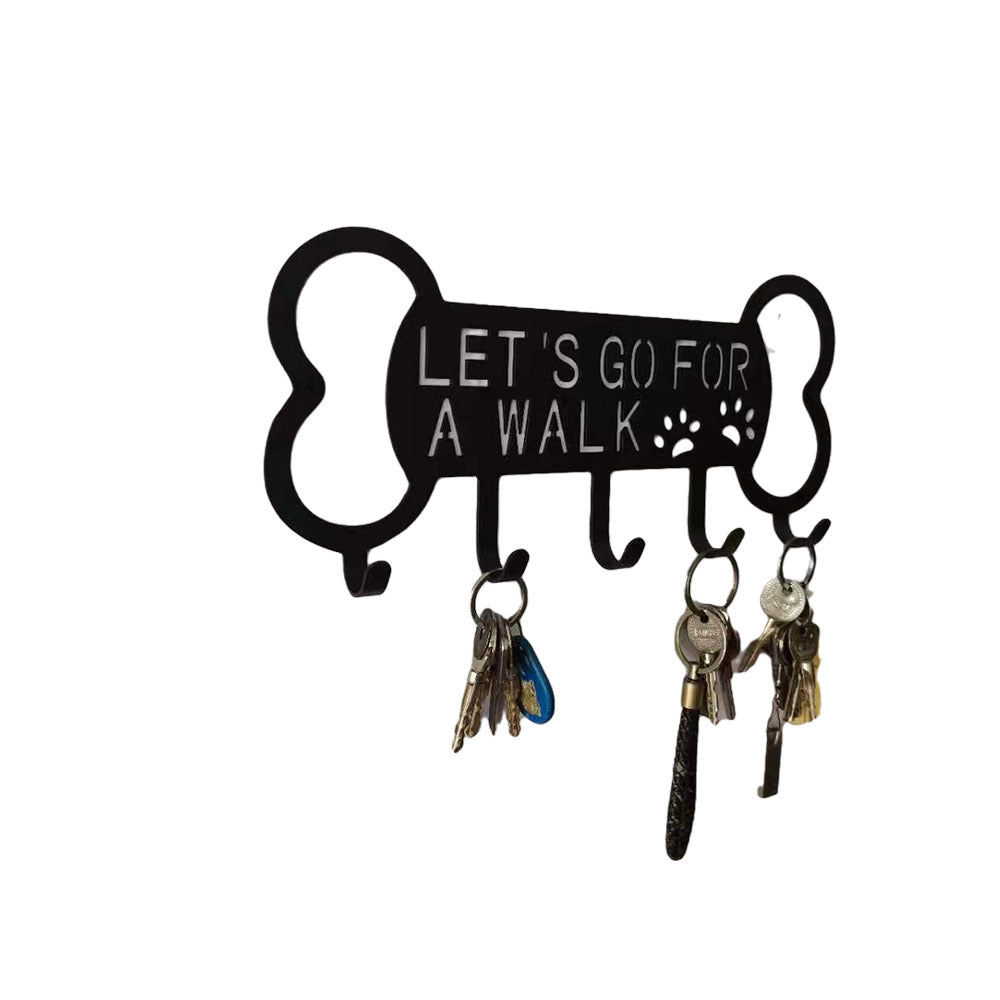 Perforated Pet Dog Rope Iron Art Coat Hook Custom Perforated Animal Clothing Metal Coat Hook