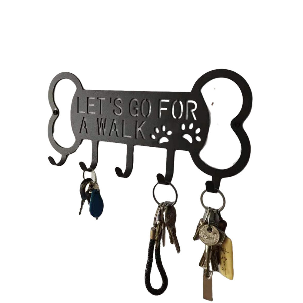 Perforated Pet Dog Rope Iron Art Coat Hook Custom Perforated Animal Clothing Metal Coat Hook
