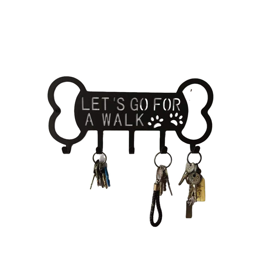 Perforated Pet Dog Rope Iron Art Coat Hook Custom Perforated Animal Clothing Metal Coat Hook