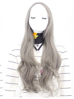 Chemical Fiber Wig, Long Curly Hair, Wavy Centered Bangs
