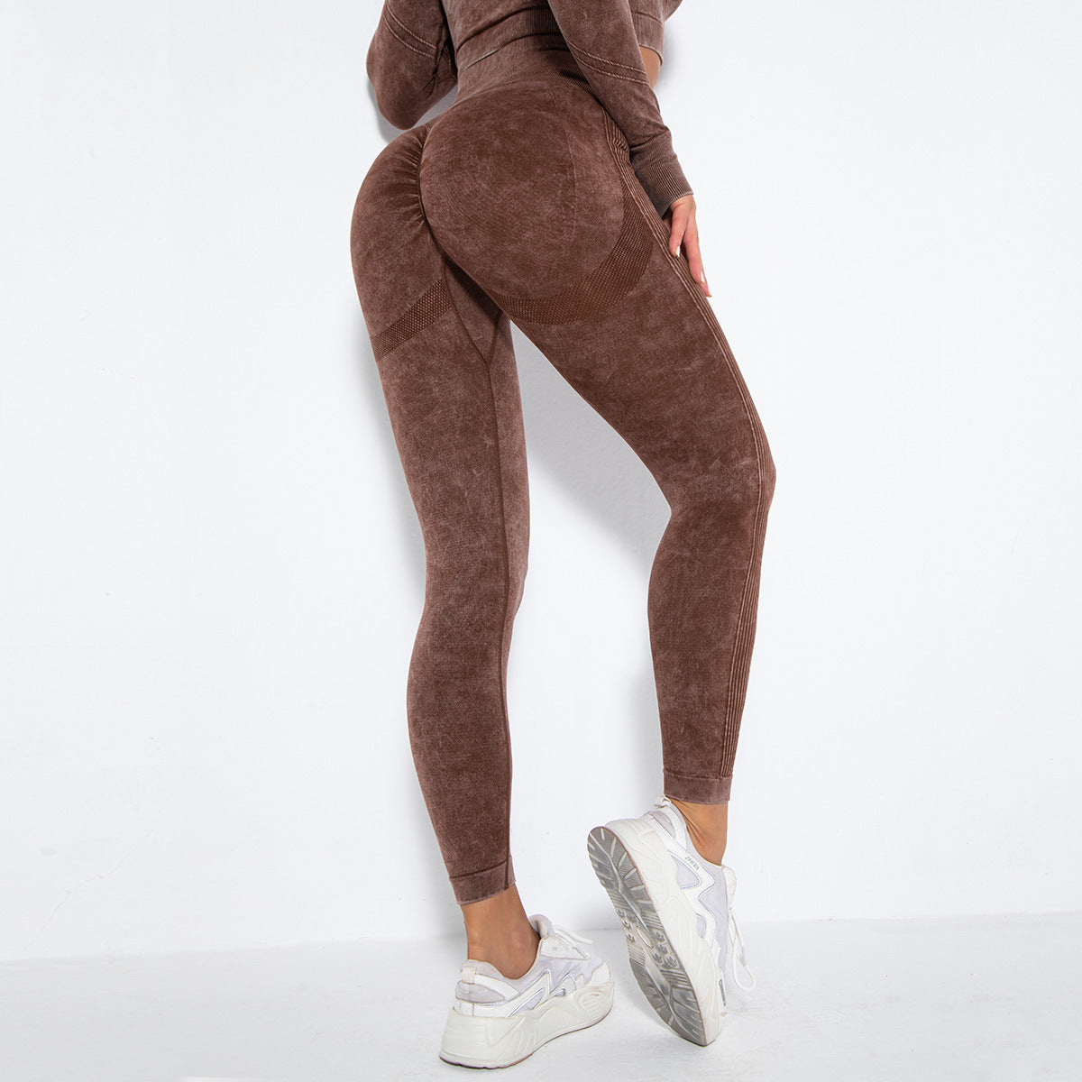 Seamless Knitted Wash Sports Running Fitness Pants Sexy Shaping Peach Hip Body Yoga Pants