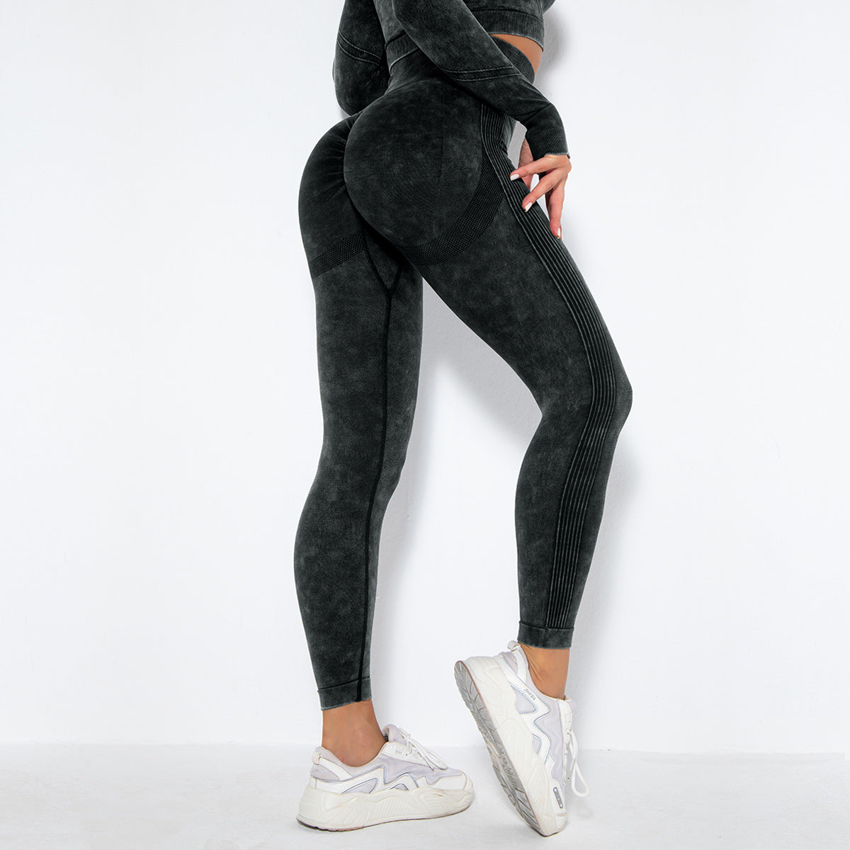 Seamless Knitted Wash Sports Running Fitness Pants Sexy Shaping Peach Hip Body Yoga Pants