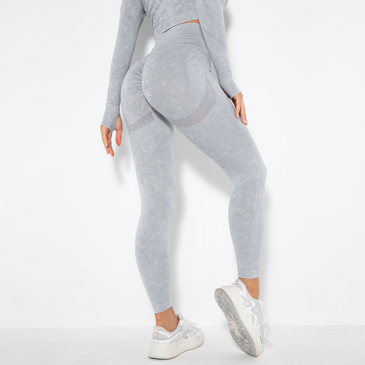 Seamless Knitted Wash Sports Running Fitness Pants Sexy Shaping Peach Hip Body Yoga Pants
