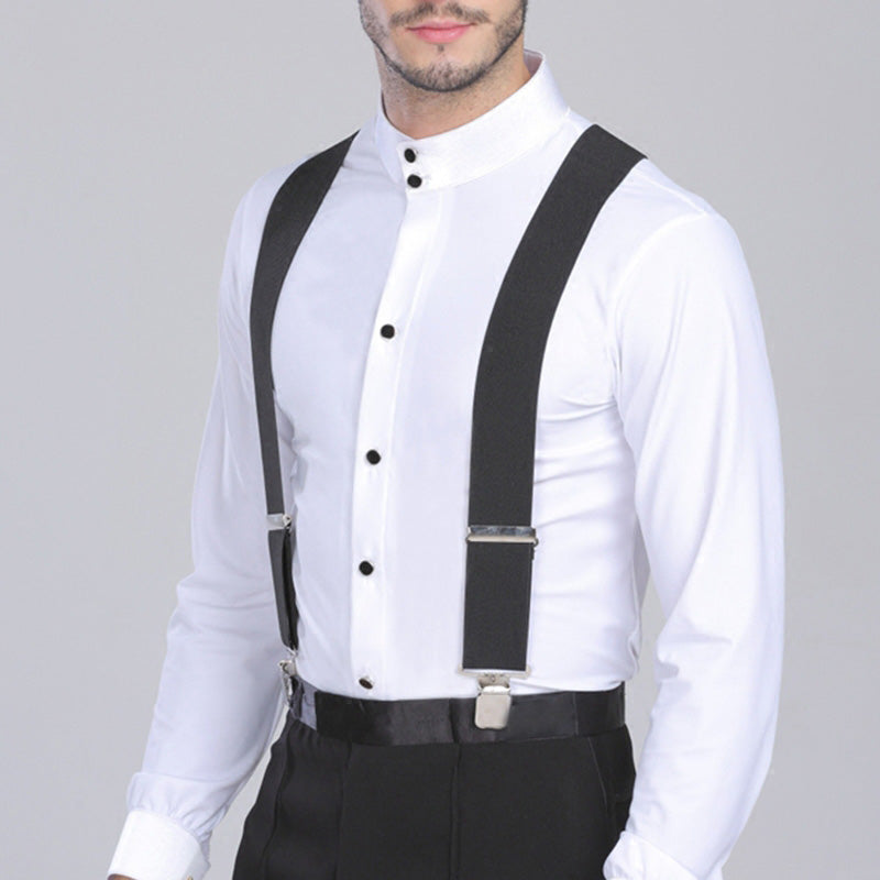 Black Men's 4 Clip Strap 5CM Widened Strap Clip