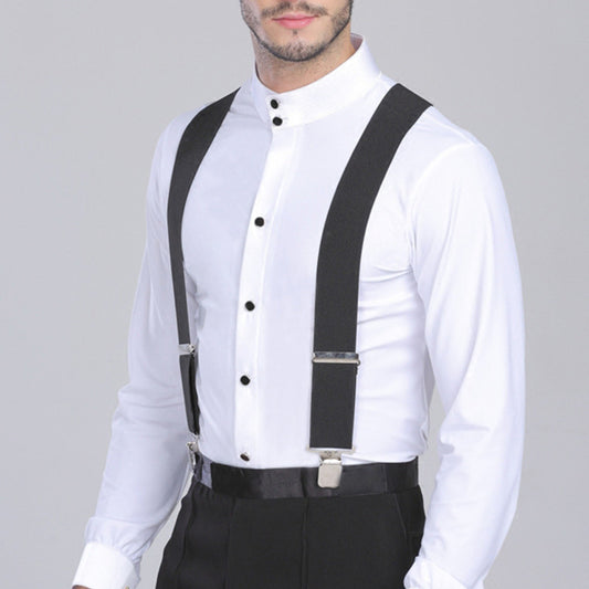 Black Men's 4 Clip Strap 5CM Widened Strap Clip
