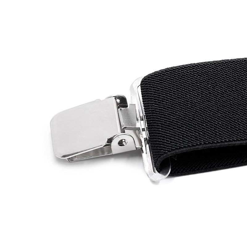Black Men's 4 Clip Strap 5CM Widened Strap Clip