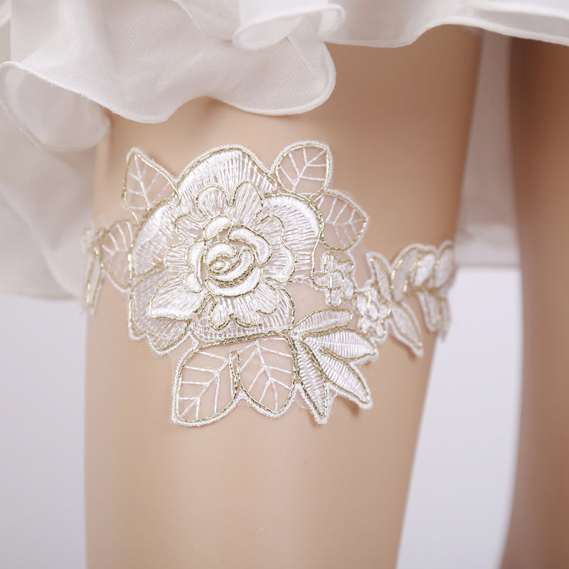 Handmade Rhinestone Lace Bridal Garter Bridal Leg Loop