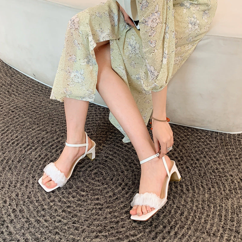 New Open-toe Sandals Women's Thick Heel High Heels