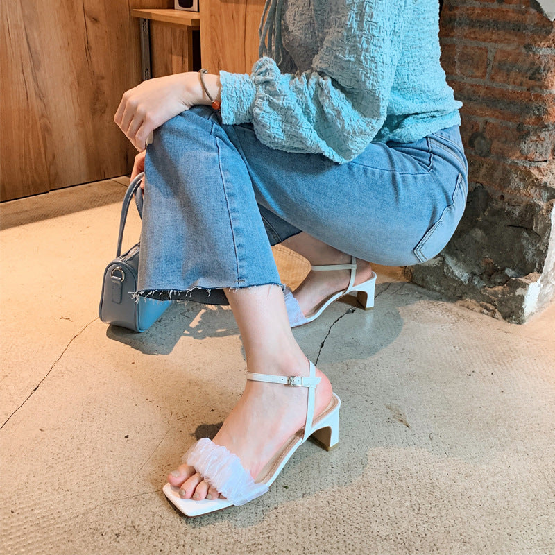 New Open-toe Sandals Women's Thick Heel High Heels