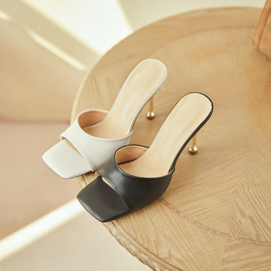 Fish Mouth Women Slippers European And American Sexy Foot Ring Strap Black Sandals
