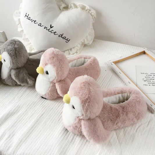Penguin Plush Home Slippers Parent-child Warm Cotton Boots Cartoon Indoor Thickened Plush Shoes